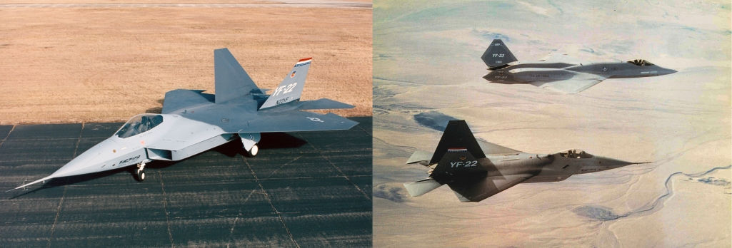 YF-22 and YF-23 prototypes