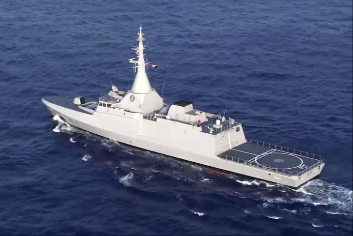 Egyptian Gowind 2500 corvette at sea