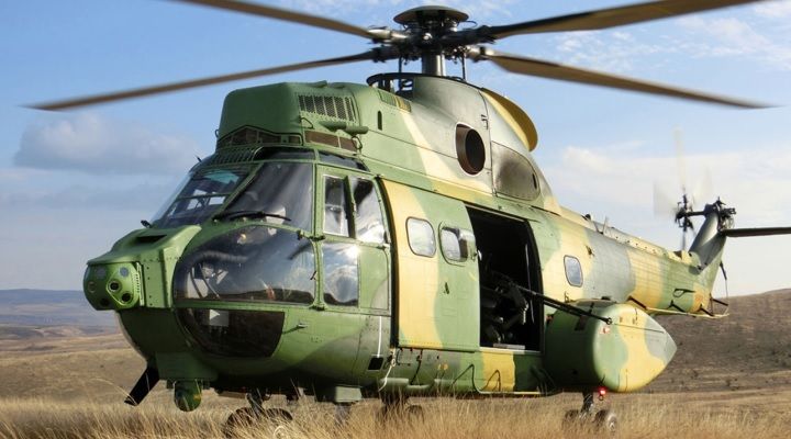 Romanian Air Force IAR 330 Puma equipped with Elbit Systems BrightNite